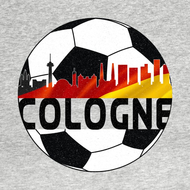 Cologne Germany Euro 2024 football—Black text by Rocky Ro Designs